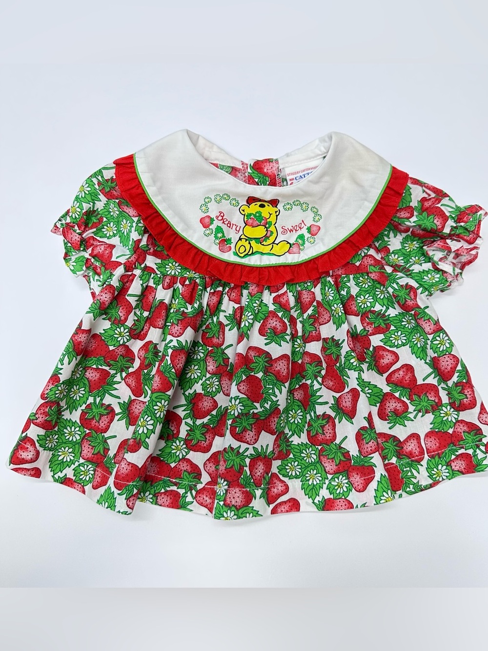 Vintage Catton Candy Beary Sweet Strawberries Baby Girl Dress 0-6M Philippines